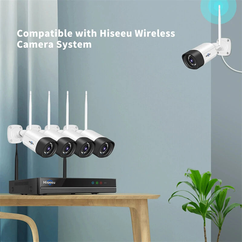 Hiseeu TZ-HB315 5MP Wireless IP Camera Outdoor Waterproof CCTV WiFi Surveillance Security Camera Night Vision Two-way Audio P2P for Eseecloud Wireless System