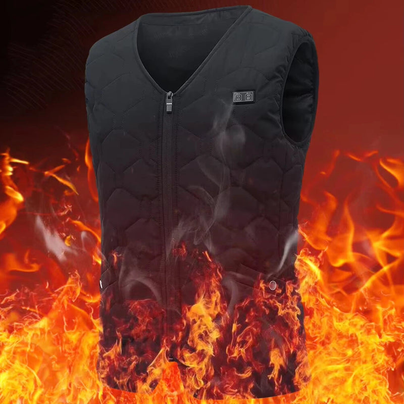 TENGOO HV-20 Smart Heated Vest 20 Heating Areas Oversized Women Men Winter Vest Self Heating Vest Usb Electric Thermal Vest Jacket Outdoor Vest