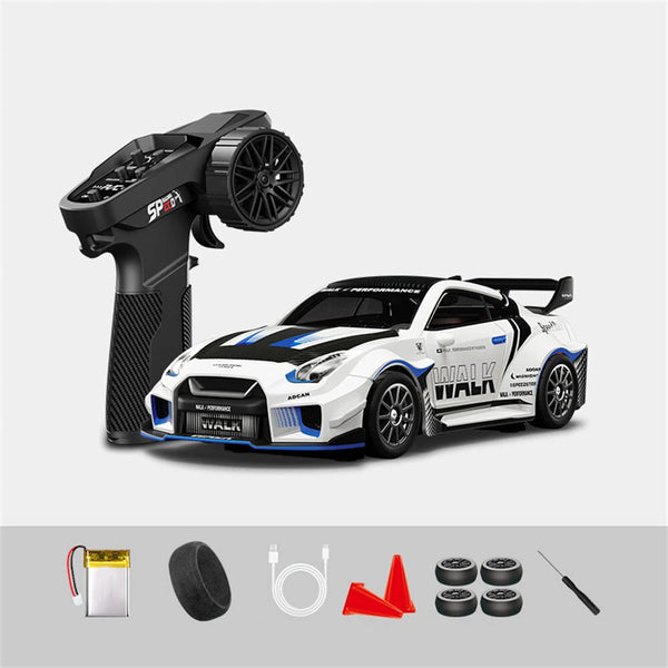 Hstar D43-02 RTR 1/43 2.4G 4WD Drift RC Car Gyro Mini Full Proportional Alloy Body Shell LED Light Remote Control High-Speed Motor On-Road Racing Vehicle Model Boys Gifts Toys