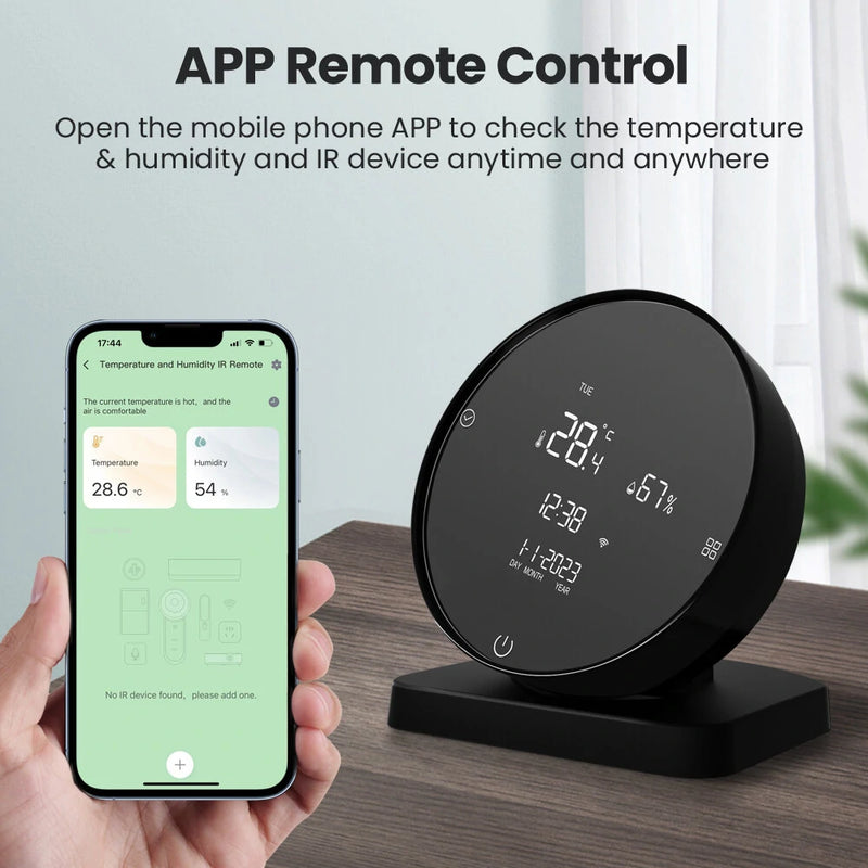 AGSIVO 3 In 1 Tuya Wifi Infrared IR Remote Controller Alarm Clock Temperature and Humidity Sensor Compatible with Alexa & Google Home