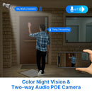 Hiseeu HB715-PA 4K 5MP POE IP Camera Intelligent Night Vision P2P Motion Detection Two-way Audio H.265 Waterproof Outdoor CCTV Safety Camera for Home Use