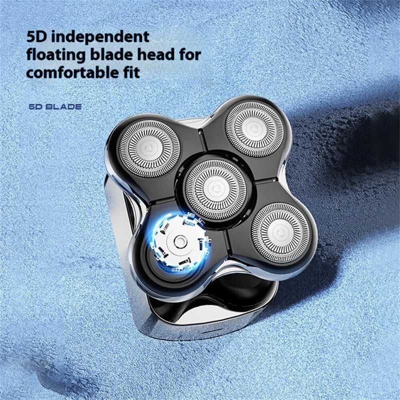MARSKE 5 In 1 5D Floating Men's Electric Head Shaver Razor Rechargeable Cordless Hair Shaving Razors For Bald Man Waterproof Wet Dry Beard Trimmer