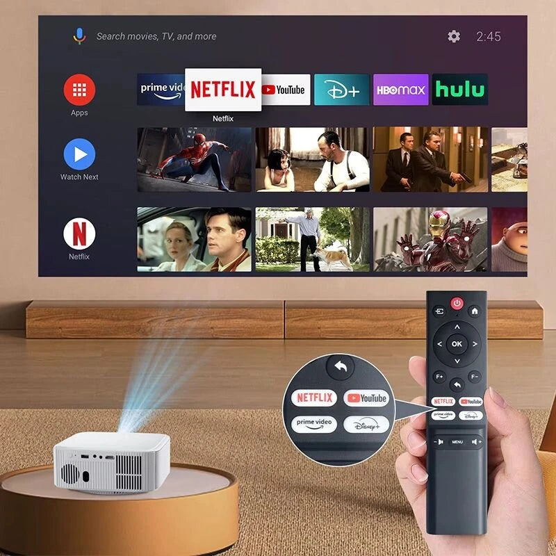 Salange P92MAX Smart Projector Android 13 Netflix Officially Licensed 12000 Lumens 1080P Native Auto Focus Keystone WiFi 6 Bluetooth 5.2 4K Supported Smart Home Cinema