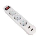 1PCS Dual USB Ports 1 to 3 Way EU Standard Power Adapter Socket Strip Porous Terminal Board 16A Conversion Plug