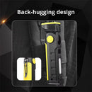 Powerful Dual Light Source Flashlight Handheld Folding Lamp Camping Working Torch USB Charging Digital Display with Magnet Car Inspection Outdoor Red Warning Flash Light