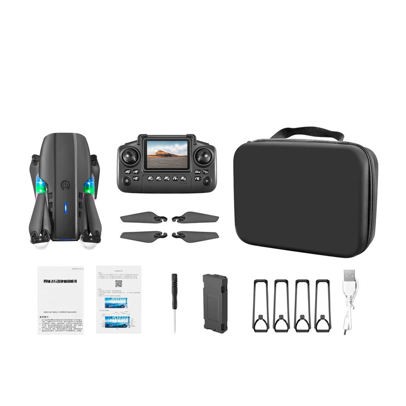 YLR/C E99 / E99D WiFi FPV with LCD Screen Controller HD Dual Camera Lighting Arms Optical Flow Positioning Colorful LED Light Foldable RC Drone Quadcopter RTF