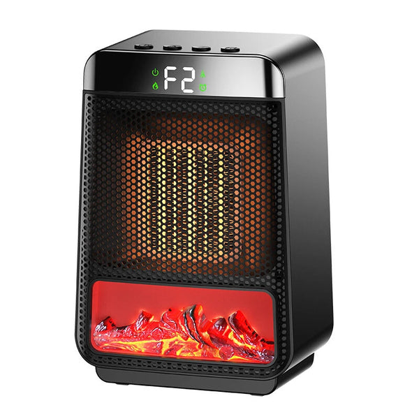1500W 3D Dynamic Flame Heater PTC Rapid Heating Heater 2 Gear Hot Wind Ambient Light 4 Gears Timing Function for Home Office