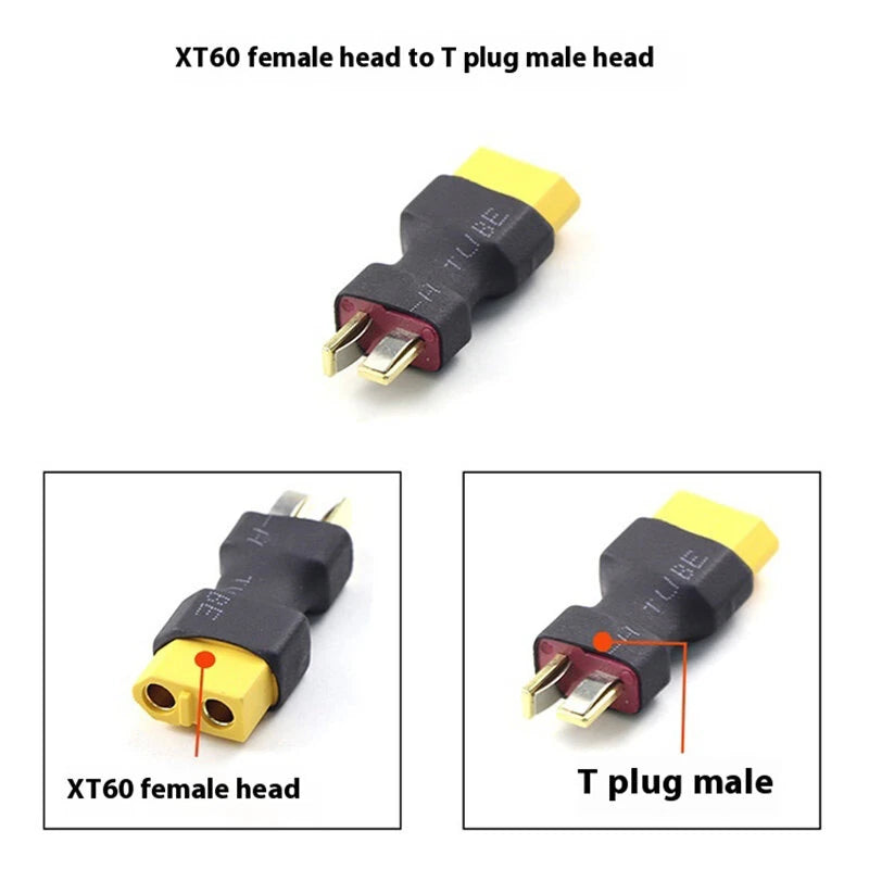 2pcs RC XT60 Male To Deans Plug Female T Connector Adapter for Remote Control Vehicles and Toys