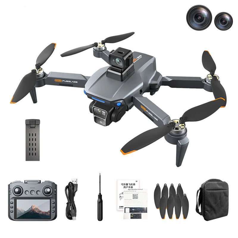 FUNSKY B8S GPS 5G WiFi FPV with 5.9inch LCD Screen Controller 720P HD Dual Camera Servo Gimbal 360 Obstacle Avoidance Brushless Foldable RC Drone Quadcopter RTF