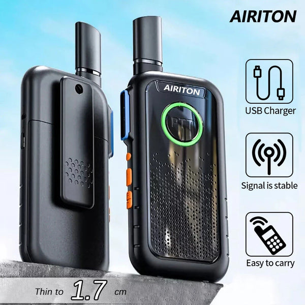 AIRITON AI-T3 Thin Walkie Talkie 1.7cm Easy Carry Pocket Radio Accept UHF400-470MHz USB Charging Long Range Ham Radio