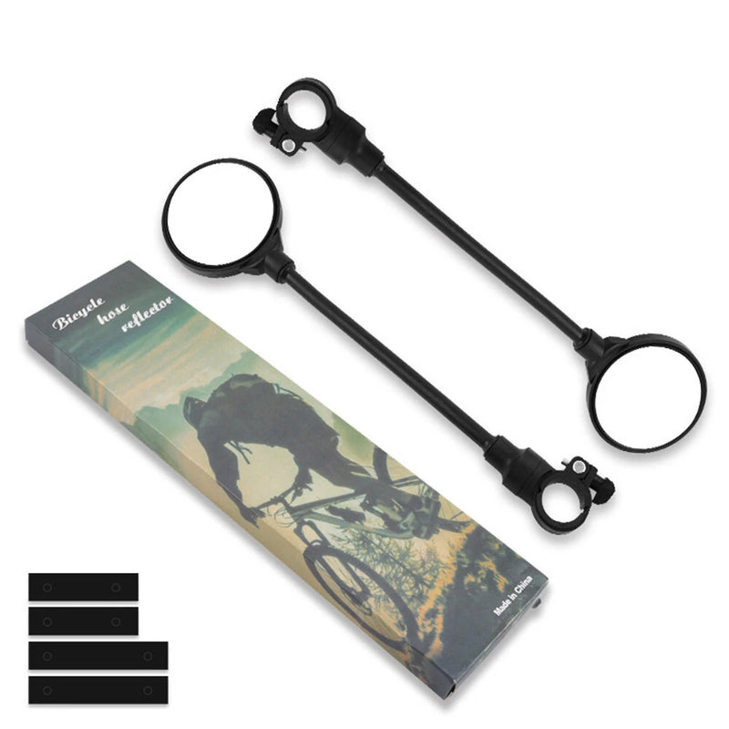 BENGGUO 1/2Pcs Bicycle Hose-adjustable HD Rearview Mirror 360 Degree Adjustable Wide Angle Shockproof Electric Vehicle Mirror for Handlebar Diameters Below 32mm