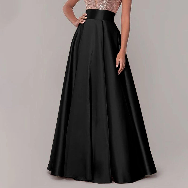 ZANZEA Stylish Women High Waist A-line Long Skirts Summer OL Work Skirt Jupe Female Solid Party Maxi Skirts Faldas Saia