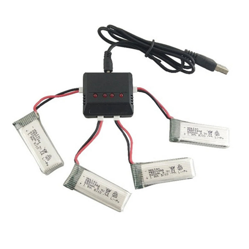 3.7v One To Four Small White Head Charger Toy Battery Quadcopter With Overcharge Protection Drone Accessories