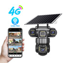 V380 4G 6MP Solar Security Camera 3-Lens System  Dual-Charging Night Vision Motion Alerts 4G European Version Security Camera
