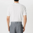 INCERUN Mens Half-collar Solid Knitted pit-stripe Short Sleeve T-shirt