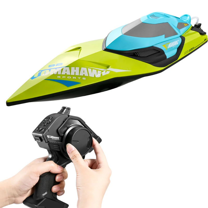 4DRC S2 2.4G RC Boat Fast High Speed Waterproof Capsize Reset Model LED Light Remote Control Toys RTR Pools Lakes Racing Kids Children Gift