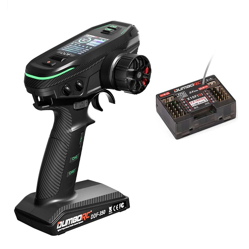 DumboRC DDF-350 2.4GHz 10CH HD LCD Screen Digital Radio Transmitter with P10F/P10FG/P4FM/P4FMG/P6DC/P6DCG Receiver For RC Airplane Car Boat Tank