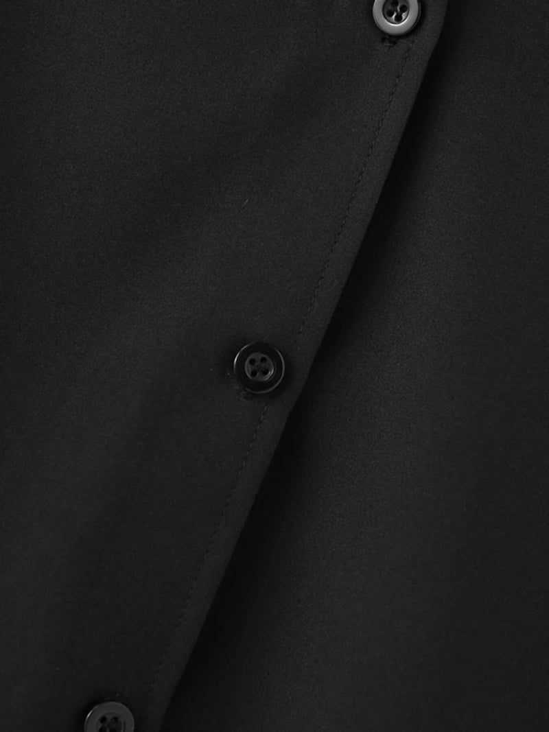 INCERUN Men Shirts Irregular Slant Buttoned Round Neck Top Shirt Long Sleeve Daily Shirts Casual Loose Men Clothing