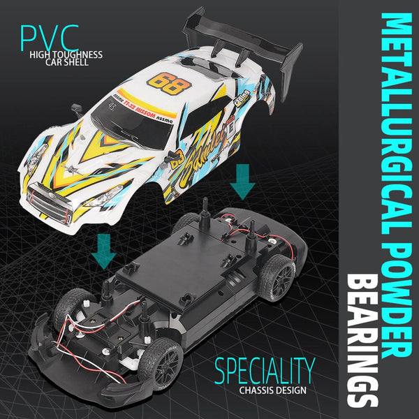 1/14 2.4G 4WD Drift RC Car High Speed LED Light On-Road Racing Remote Control Vehicles Models Multi Player Competiton Toys