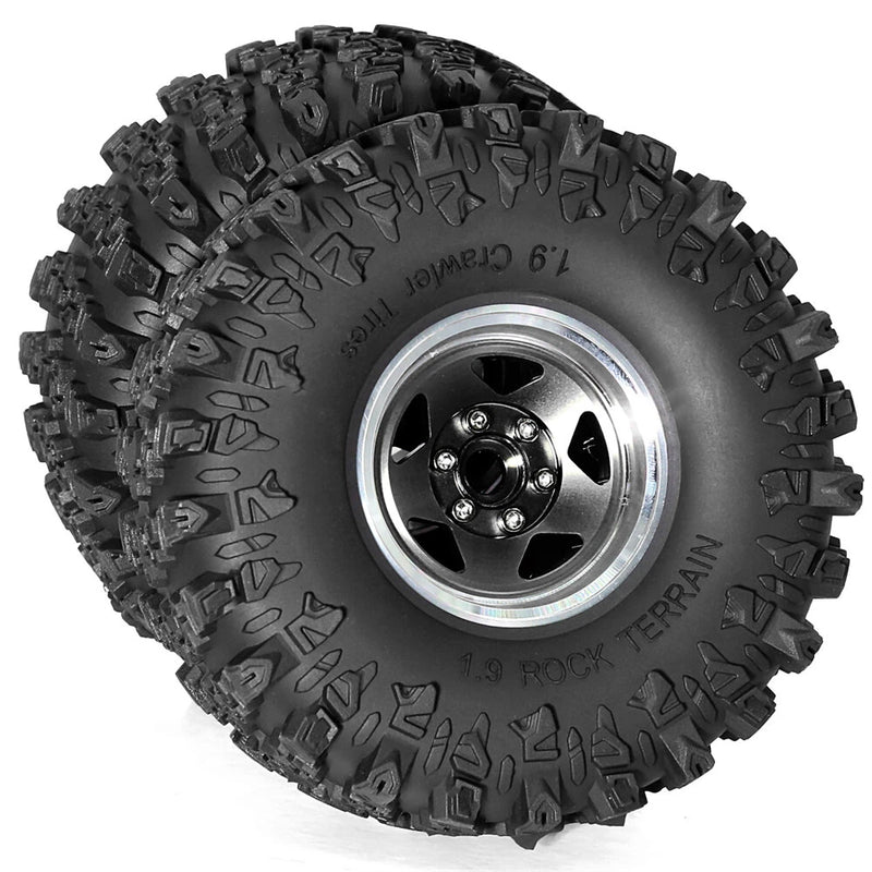 4PCS Upgraded 1.9 Inches Tires Aluminum Alloy Wheel Rims for 1/10 Axial SCX10 III Yikong YK4107 RGT Rock Crawler Climbing Truck RC Cars Vehicles Models Spare Parts R226