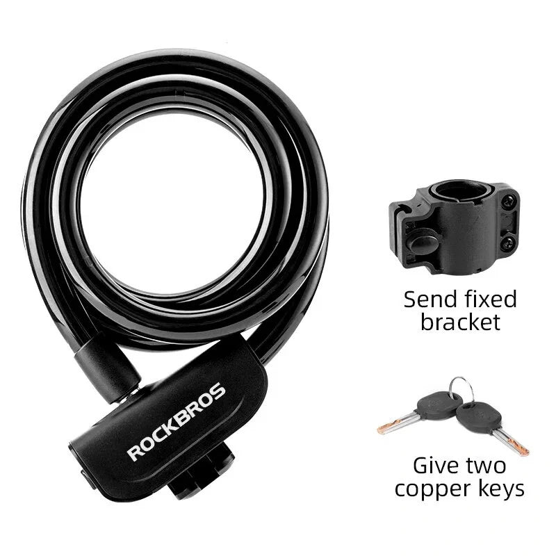 ROCKBROS Bicycle Lock Portable Anti-theft Ring Lock with 2 Keys Safety Lock for MTB Bike Motorcycle