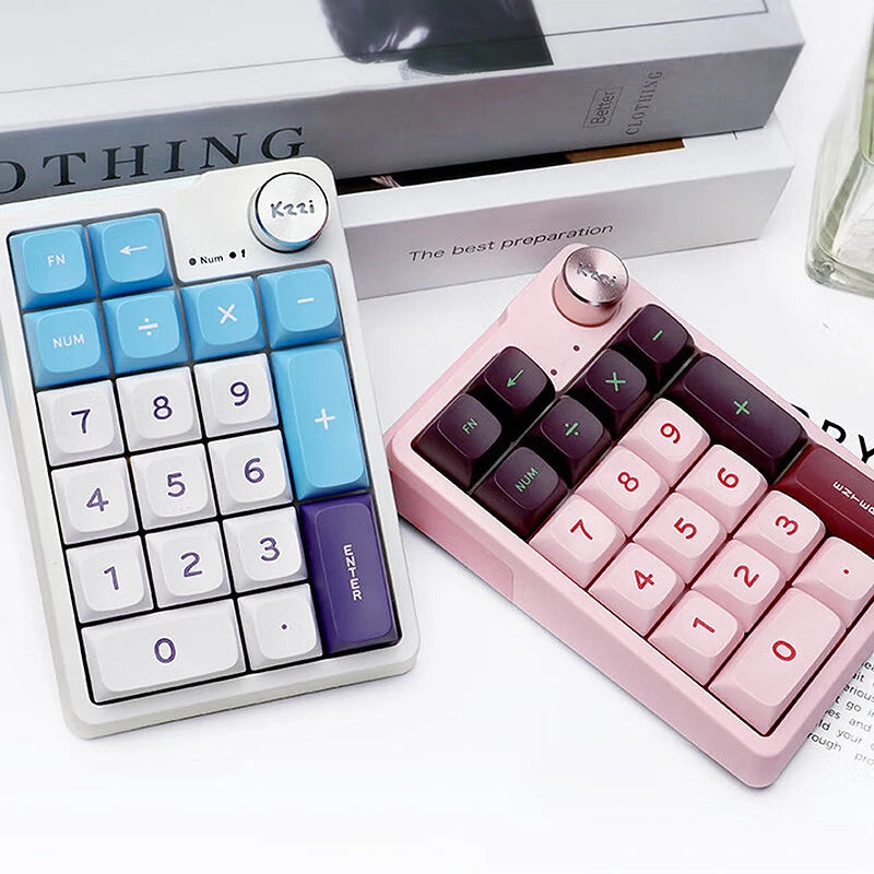 KZZI K20 19 Keys Tri-mode Wireless Mechanical Keypad with Knob Hot Swappable RGB Gaming Keyboard 2.4G/bluetooth/Wired Number Pad for PC Computer