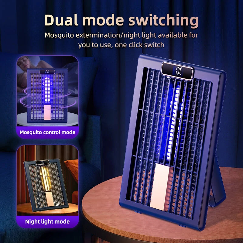 Portable 180 Folding Design Mosquito Lamp with Real-Time Mosquito Count Ideal New Attracting Light Wave USB Charging Safe Insulating Material and for Home Commercial Outdoor Use