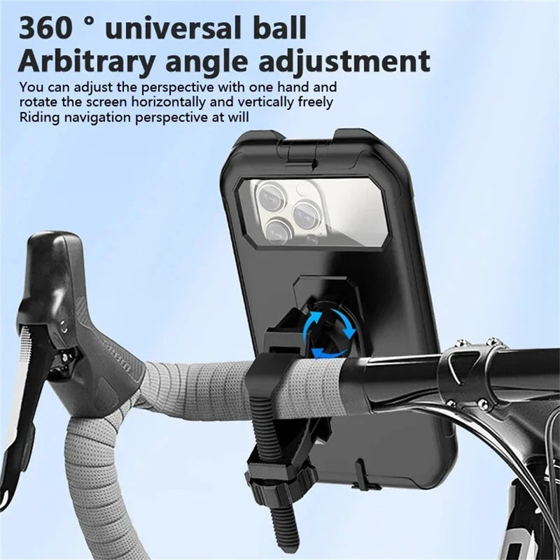 XANES 7-inch Bicycle Phone Holder Support TPU Touch Screen Waterproof Universal Bike GPS 360 Swivel Adjustable Motorcycle Cellphone Holder