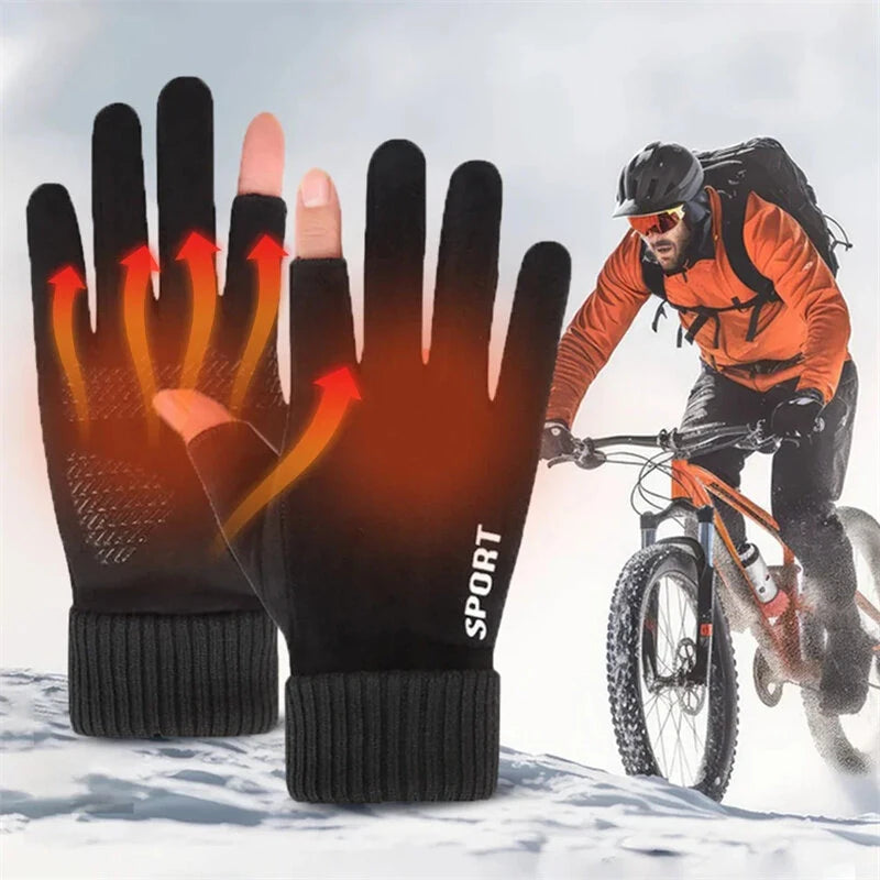 TENGOO Touch Screen Electric Heated Gloves Windproof Hand Warmer USB Rechargeable Heating Thermal Gloves 2 Finger Heated Gloves for Women Men
