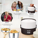 Janolia 1.3L 200W Portable Electric Lunch Box Food Warmer with Removable Stainless Steel Container Electric Heating Bento Lunch Box Food Storage Container EU Plug for Office and Home