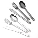 IPRee 7PCS Stainless Steel Camping Cutlery Set Portable Travel Picnic Utensils Fork Spoon Outdoor Dinnerware for Hiking