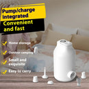 IPRee 3 in 1 Electric Air Pump With Battery For Inflatable Bed, Vacuum Bags, 5 Camping Nozzles & Rapid Swelling And Deflated, Travel Pump For Swimming Rings, Floating