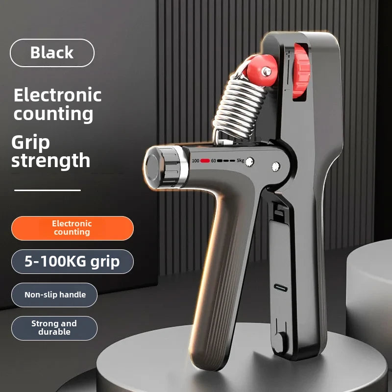 KALOAD 5-100kg USB Rechargeable Electronic Counting Hand Gripper Adjustable Resistance Strengthener for Finger Arm Muscle Strength Exercise Training