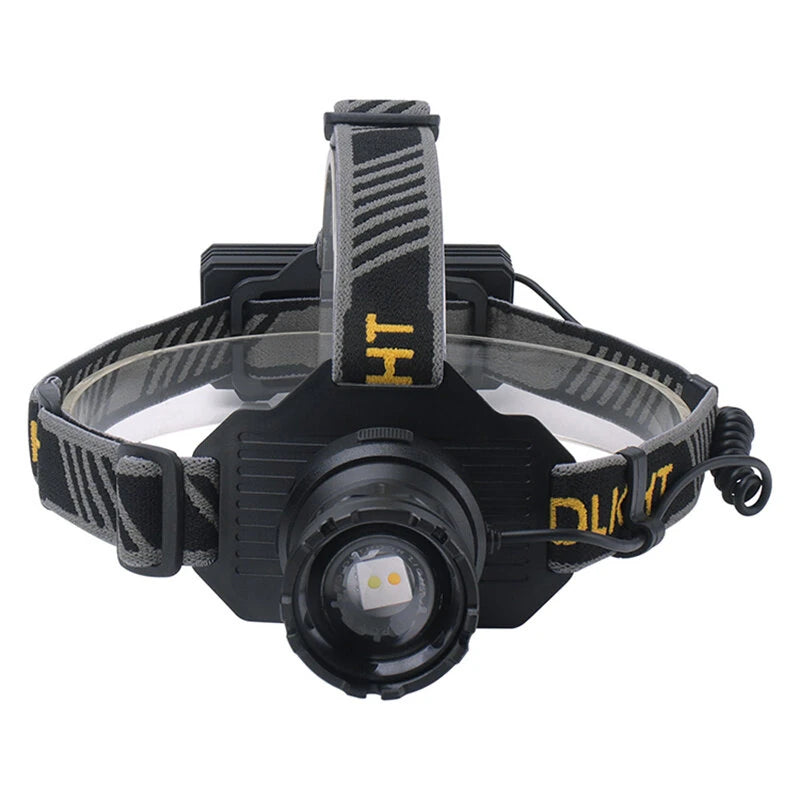 SEEKNITE 500M Distance Smart Sensor LED Headlamp Spotlight/Floodlight Zoom, Yellow/White Light Adjusted, Type-C Rechargeable, Fishing Camping Running Working Headlight Long Shot Head Flashlight