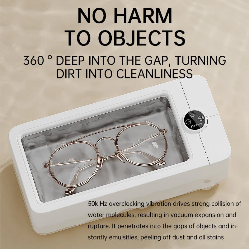 580mL High Frequency Household Ultrasonic Cleaning Machine for Glasses Braces Watch Dentures Jewelry Necklace Cleaning