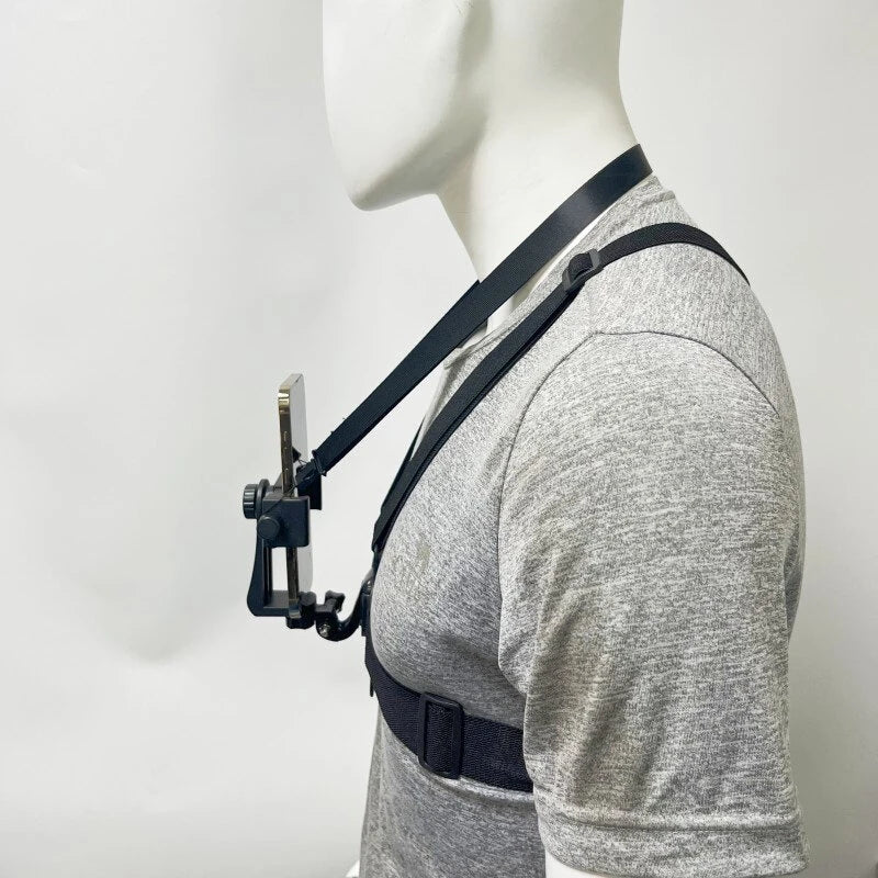 XANES First-person View Bike Holder Sports Chest Shooting Camera Strap Live Outdoor Cycling Cell Adjustable Phone Clip Holder for Riding