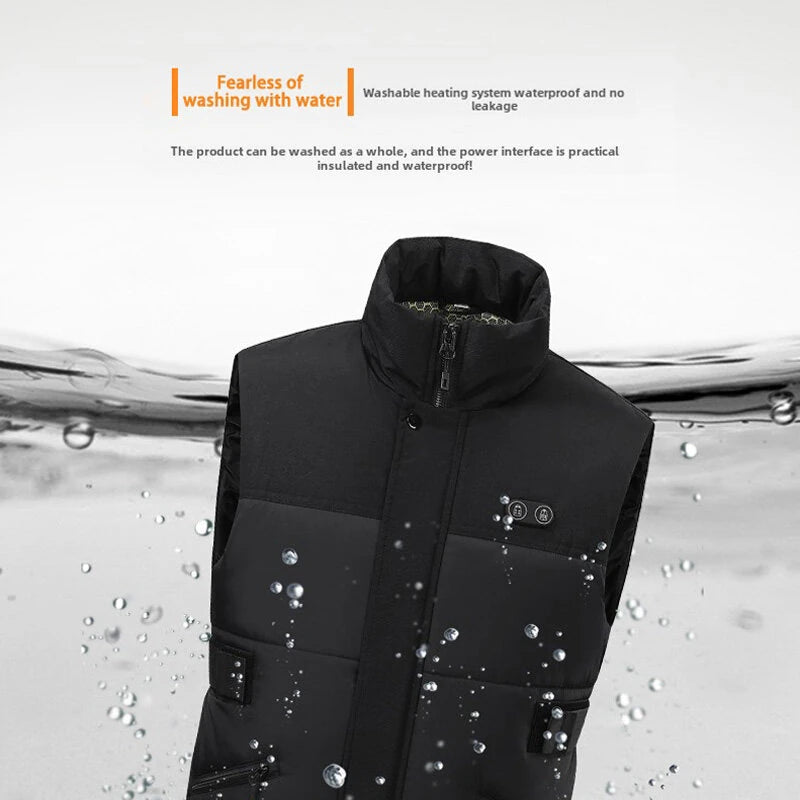 TENGOO HZV-04 4 Areas Heated Vest Men Women  Adjustable Size USB Electric Self Heating Vest Warming Waistcoat Heated Jacket Washable Thermal Winter Clothes