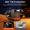 1500W 3D Dynamic Flame Heater PTC Rapid Heating Heater 2 Gear Hot Wind Ambient Light 4 Gears Timing Function for Home Office