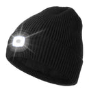 Unisex Beanie Fleece Lined LED Beanie with Light and USB Rechargeable Hands Free LED Headlamp Hat, Knitted Night Light Beanie Cap Flashlight Hat