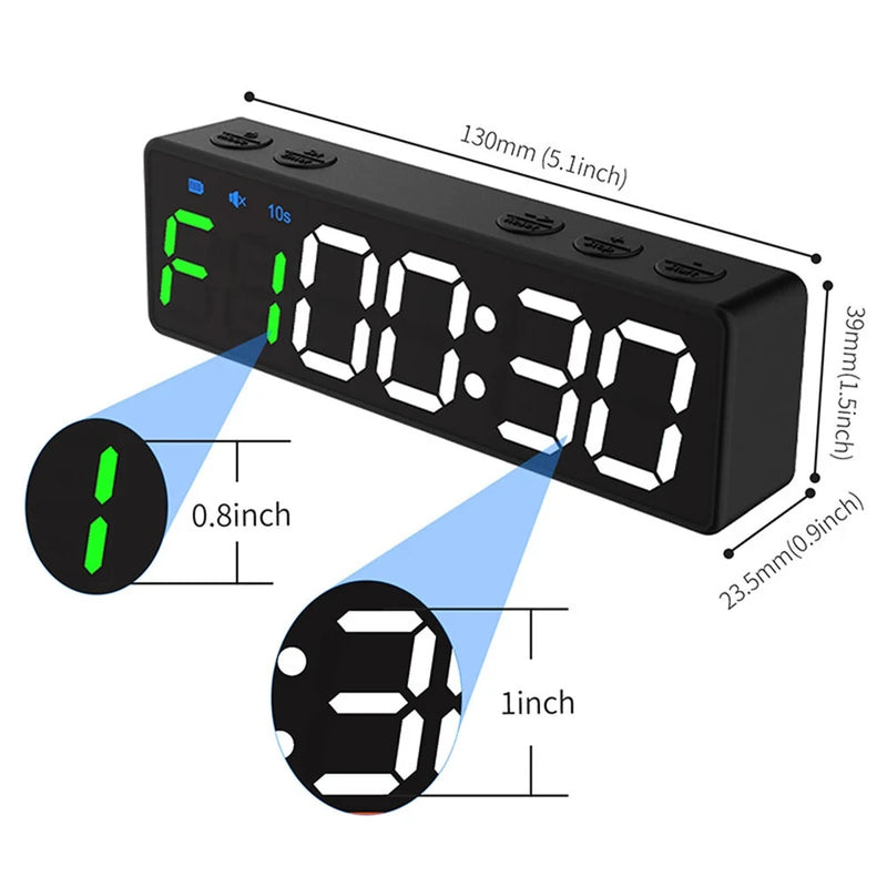 Mini Gym Timer Stopwatch Rechargeable Stopwatch Portable Countdown/up Clock with Magnetic Back for Home Gym Fitness Training