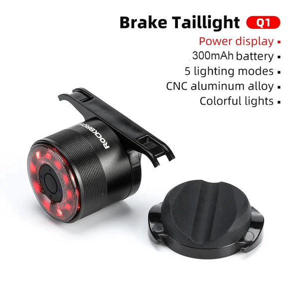 ROCKBROS Q1 Bike Taillight 300mAh Battery 5 Lighting Modes IPX5 Waterproof Type-C Rechargeable Colorful Lamp Bicycle Rear Light
