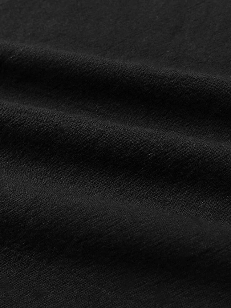 Mens Solid Cotton Loose 3/4 Sleeve Kimono