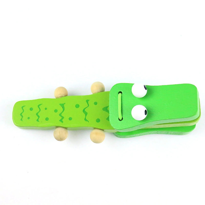Wooden Castanet Cartoon Crocodile Clap Toy Musical Instrument Early Educational