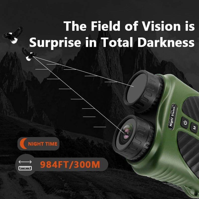 Binoculars Camera Infrared Night Vision 2.5K 8X Optical Zoom 3'' IPS Screen Infrared Illuminator Digital Zoom for Hunting Camping Digital Binoculars