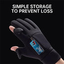 XANES Winter Touchscreen Warm Cycling Gloves Waterproof Windproof Cold-Resistant Flip Exposed Two-finger Zipper Gloves for Men Women Ski Fishing Running