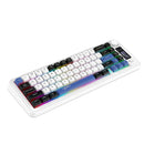 HXSJ L68 Three-Mode Wireless Gaming Keyboard with Display Screen and Multimedia Knob 68-keys RGB Light 2000mAh Battery Type-C Rechargeable 2.4G/BT1/BT2 Wireless Membrane Keyboards for PC Laptop Computer