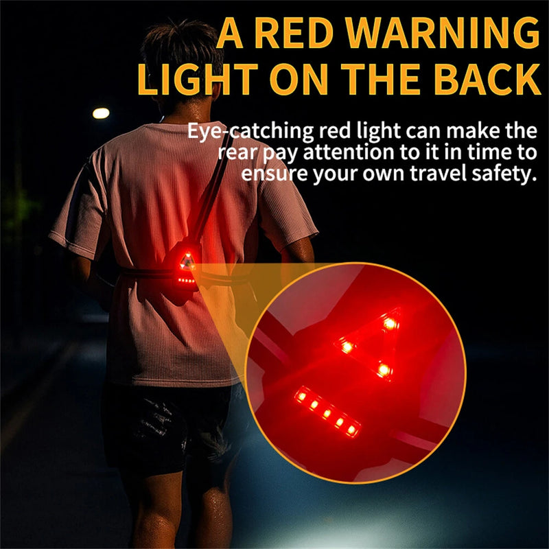 Night Running Lights for Runners LED Chest Lamps with Reflective Vest Gear and Rechargeable Battery Charging Lights