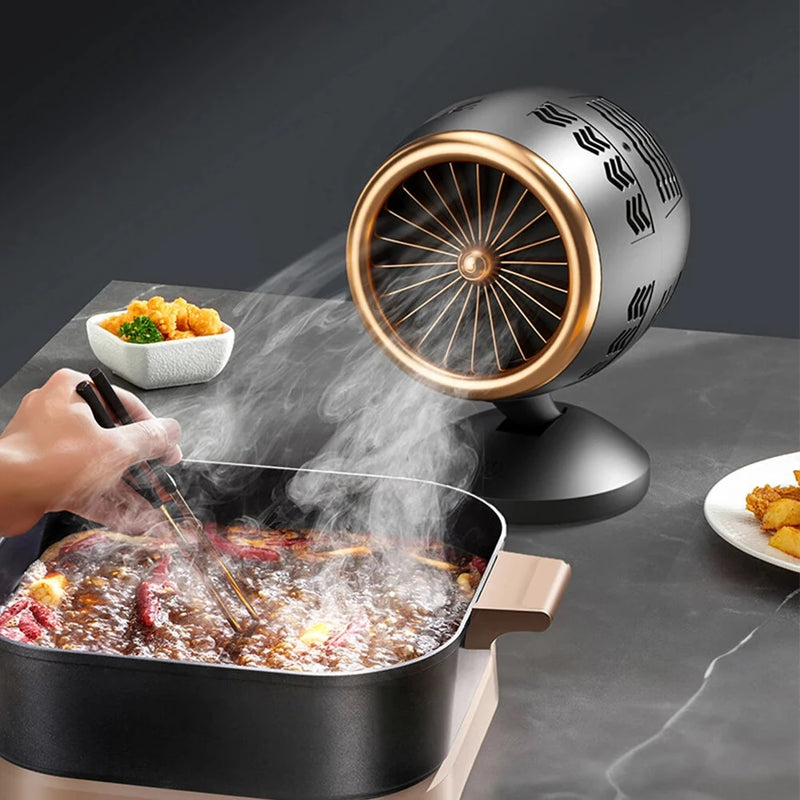 USB Household Small Desktop Range Hood Desktop Range Hood Height Angle Adjustment Portable Range Hood Kitchen Exhaust Fan for Indoor BBQ Hot Pot