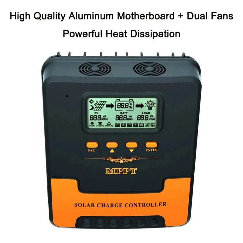 12V-24V Auto MPPT Solar Charge Controller 10A, 20A, 30A, 40A, 50A, 60A Smart PV Regulator, Lithium Lead Acid Battery Charger