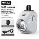 WEST BIKING Wireless Remote Bike Overhang Light 1600 Lumen Super Bright Lighting Cut-Offline Safe Design IP66 Waterproof Type-C Hanging Bicycle Headlight Flashlight